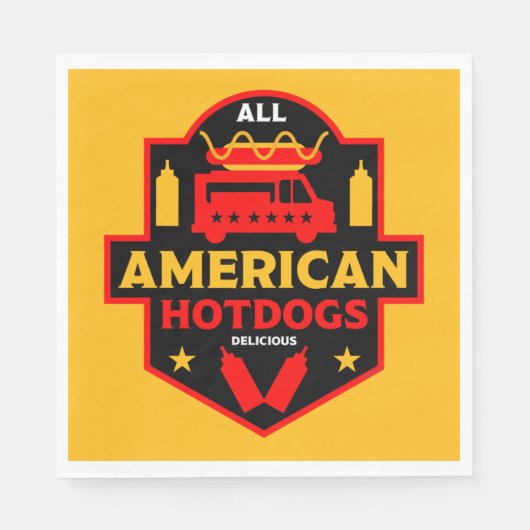 Serviette En Papier All American Hotdogs Foodies Napkin (Devant)