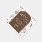 Serviette En Papier All I Sea is Love Brown Seashells Doodles  (Coin)