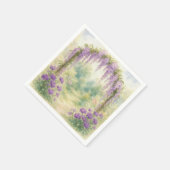 Serviette En Papier Allée de glycines dans un jardin d'été (Coin)