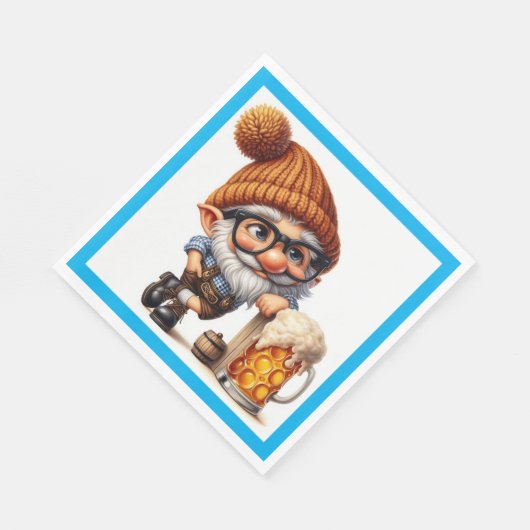 Serviette En Papier Allemand Oktoberfest Beer Gnome (Coin)