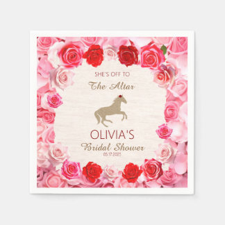 Serviette En Papier Aller à la Fête des mariées des Roses rouges de l'