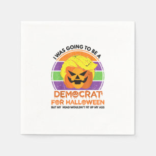 Serviette En Papier Aller À Un Démocrate Pour Halloween Drôle Trumpkin