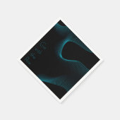 Serviette En Papier "Aller avec le flux" Lignes modernes Black & Blue (Coin)