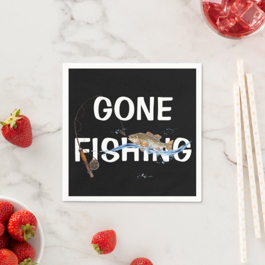 Serviette En Papier aller pêcher avec du poisson à hameçon (En situation)