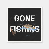 Serviette En Papier aller pêcher avec du poisson à hameçon (Devant)