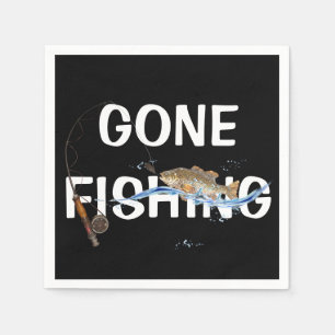 Serviette En Papier aller pêcher avec du poisson à hameçon
