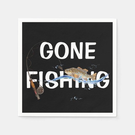 Serviette En Papier aller pêcher avec du poisson à hameçon (Devant)