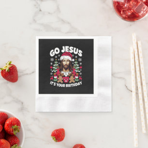 Serviette En Papier Allez Jésus C'est Ton Anniversaire Sweat de Noël L