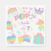 Serviette En Papier Allez-y ! Pastel pop it anniversaire enfant (Devant)