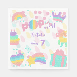 Serviette En Papier Allez-y ! Pastel pop it anniversaire enfant
