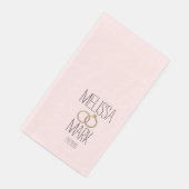 Serviette En Papier Alliance Simple Anneaux Faux Or Rose (Coin)