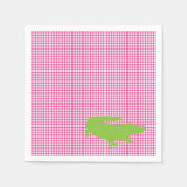Serviette En Papier Alligator Crocodile rose vert Preppy amusant (Devant)