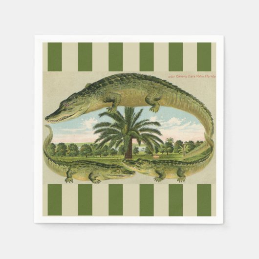 Serviette En Papier Alligator & Palms (Devant)