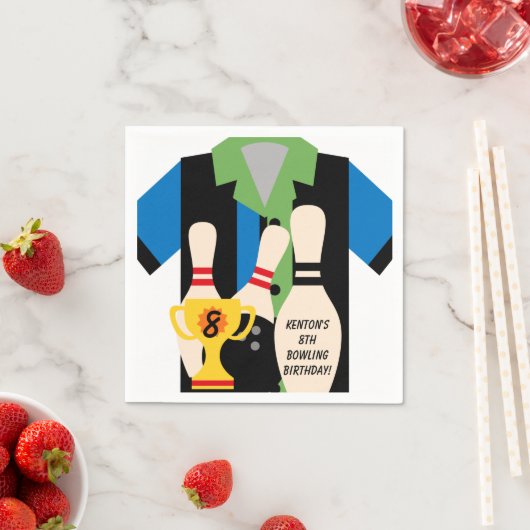 Serviette En Papier Allons au bowling Custom Birthday Paper Napkins (En situation)