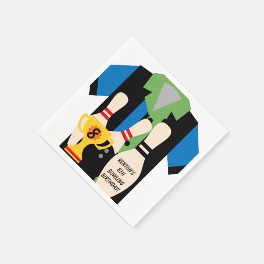 Serviette En Papier Allons au bowling Custom Birthday Paper Napkins (Coin)