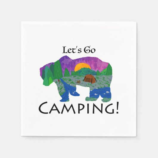 Serviette En Papier Allons camper (Devant)