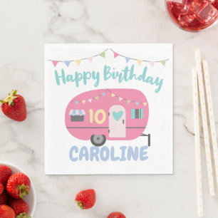Serviette En Papier Allons faire du Glamping entre filles pour un anni