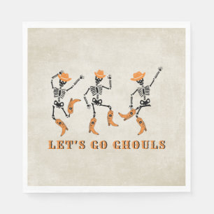 Serviette En Papier Allons Gouls Halloween Skeletons Cowboy