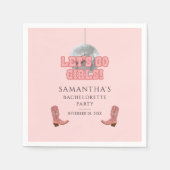 Serviette En Papier Allons-y les Filles Fête de Mariage Cowgirl Disco (Devant)