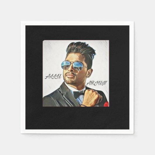 Serviette En Papier Allu Arjun Fan Illustration T-shirt (Devant)
