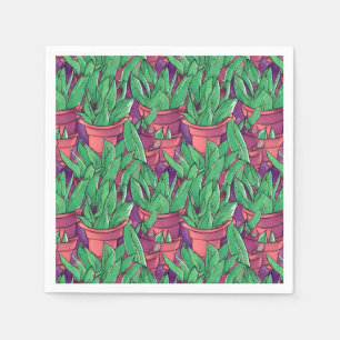 Serviette En Papier Aloe Vera dans le Motif des pots