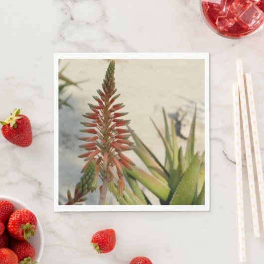 Serviette En Papier Aloe Vera Photo Luncheon Napkin (En situation)