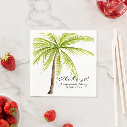 Serviette En Papier Aloha 30e anniversaire Tropical Beach Party (En situation)