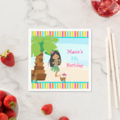 Serviette En Papier Aloha African American Girl Party (En situation)