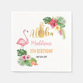 Serviette En Papier Aloha ! Anniversaire de l'ananas tropical (Devant)