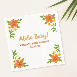 Serviette En Papier Aloha Baby ! Baby shower floral hawaïen tropical