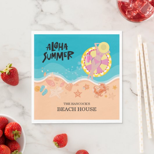 Serviette En Papier Aloha Beach Party (En situation)
