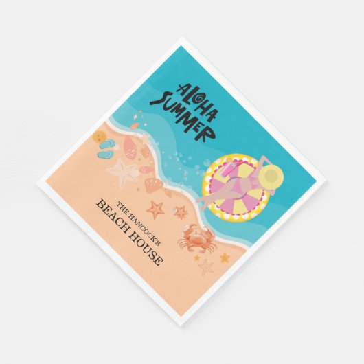 Serviette En Papier Aloha Beach Party (Coin)