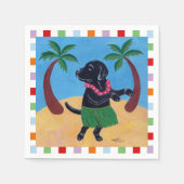 Serviette En Papier Aloha Black Lab Peinture (Devant)
