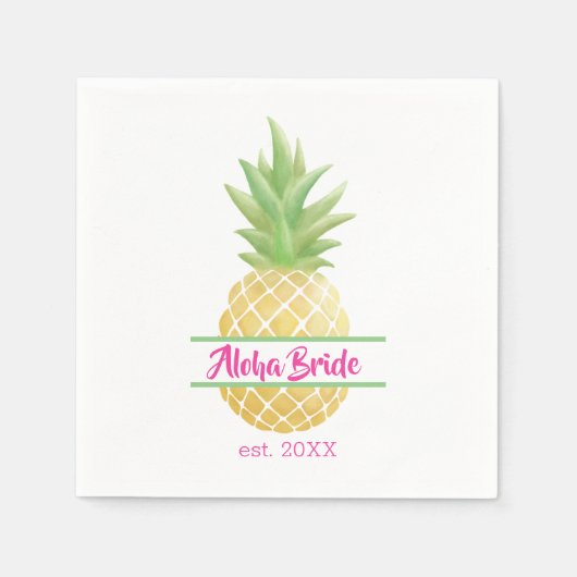 Serviette En Papier Aloha Bride Fête des mariées ananas (Devant)