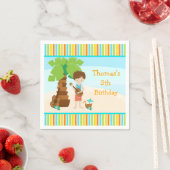 Serviette En Papier Aloha Brown Hair Boy Party (En situation)