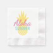 Serviette En Papier Aloha Été Aiguille Tropicale Jaune (Devant)