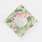 Serviette En Papier Aloha Flamant rose Plage tropicale Mariage (Coin)