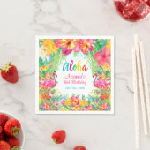 Serviette En Papier Aloha Flamant rose tropical Anniversaire Luau Papi (En situation)
