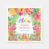 Serviette En Papier Aloha Flamant rose tropical Anniversaire Luau Papi (Devant)