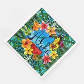 Serviette En Papier Aloha - Fleur tropicale de nourriture et de concep (Coin)