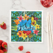 Serviette En Papier Aloha - Fleur tropicale de nourriture et de concep (En situation)