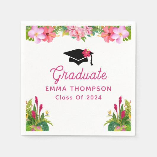 Serviette En Papier Aloha Graduation Luau Classe De 2024 (Devant)