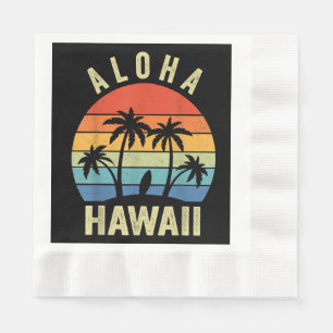 Serviette En Papier Aloha Hawaii Chemise Hawaïenne Île Palmiers Plage