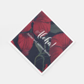 Serviette En Papier Aloha Hawaii Mariage Rouge Hibiscus (Coin)