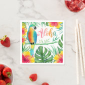 Serviette En Papier Aloha Hibiscus Parrot Tropical Palm (En situation)