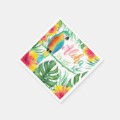 Serviette En Papier Aloha Hibiscus Parrot Tropical Palm (Coin)