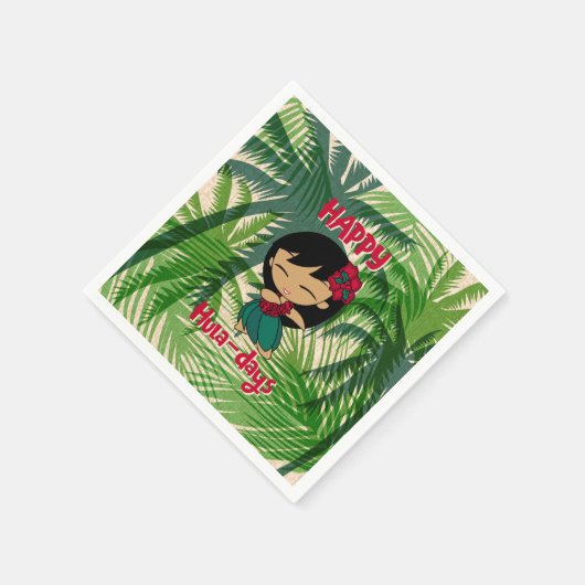 Serviette En Papier Aloha Honeys Noël Vacances Hula Fille Palmiers (Coin)