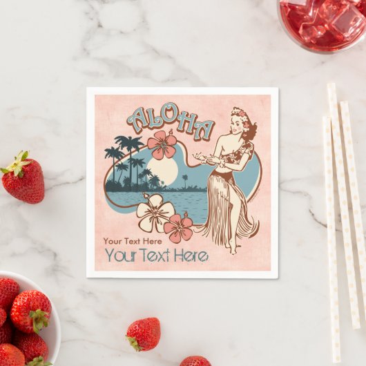 Serviette En Papier Aloha Hula (En situation)