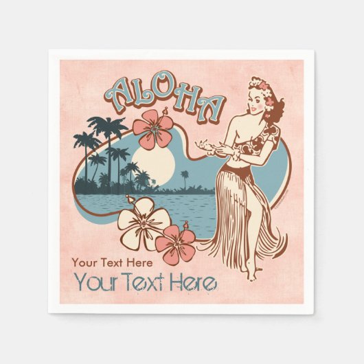 Serviette En Papier Aloha Hula (Devant)