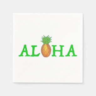 Serviette En Papier ALOHA Île tropicale Hawaïen Luau Ananas